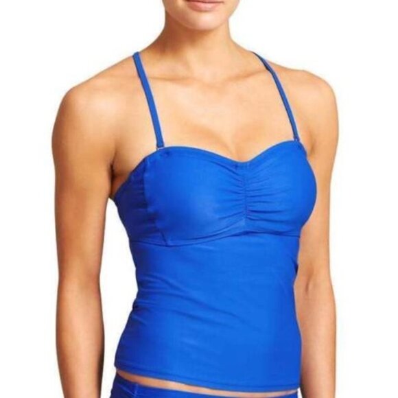 Athleta Bandeau Tankini Swim Top & Shirred Swim Skirt Set - Picture 1 of 12